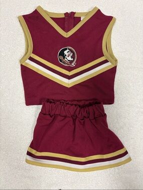 Little king Florida state seminoles Kids Cheer Matching Set maroon Gold girls 2t